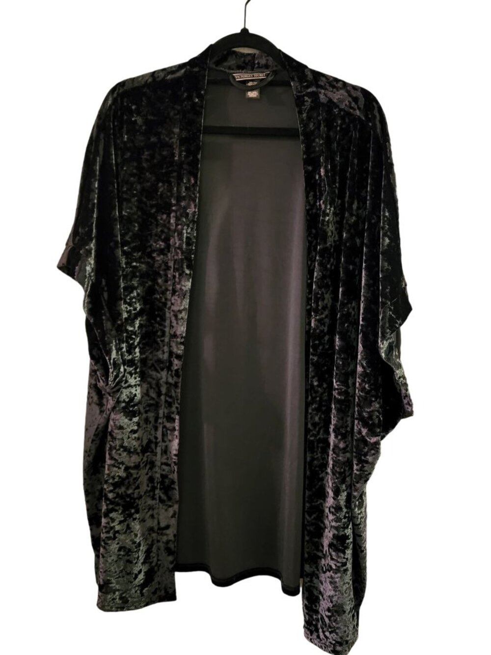 Victoria Secret Black Velour Robe Womens Size Medium